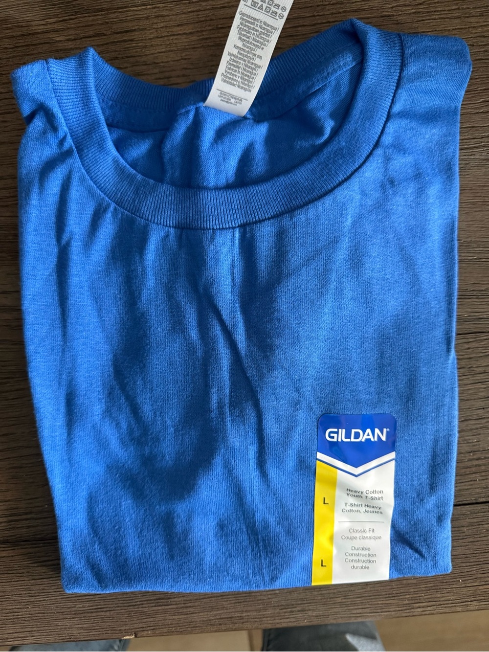 2 Gildan Kids Bright Blue and Heathered Grey Short Sleeve Tee’s NWT